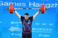 نقره علی داودی تنها مدال وزنه‌برداری ایران در هانگژو